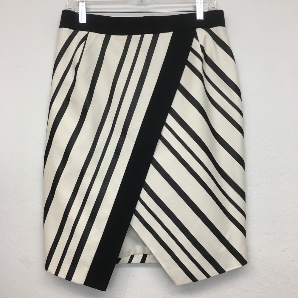 Black Striped Asymmetrical Skirt